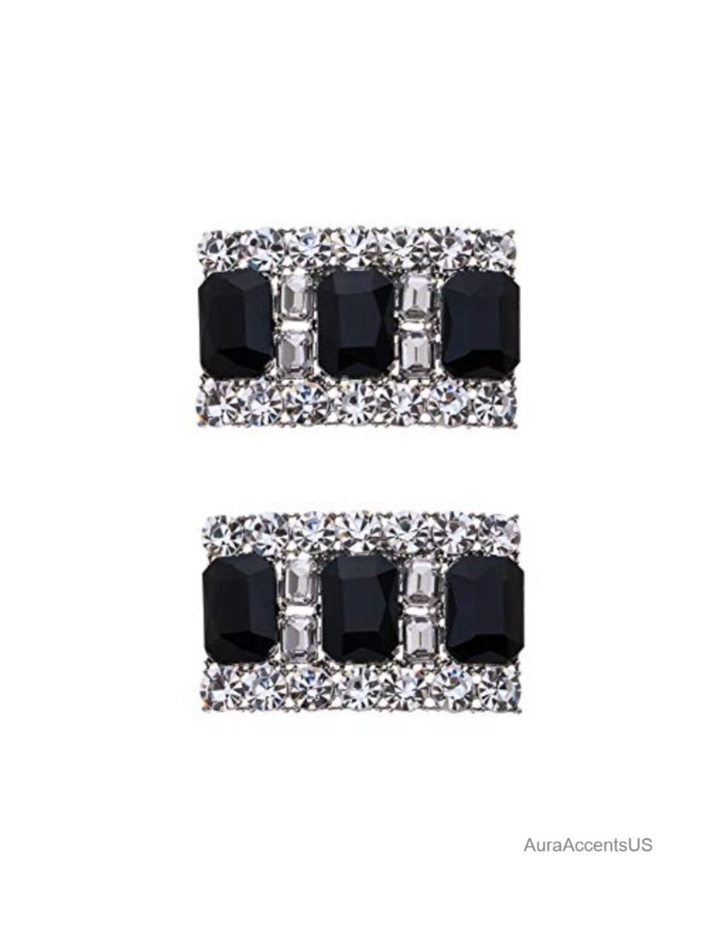 Crystal Rhinestone Shoe Clips Rectangular Wedding Party Decor - Picture 1 of 3